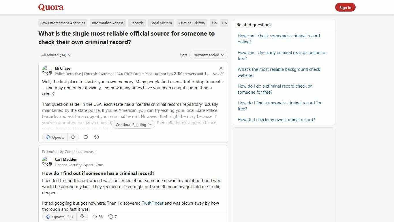 What is the single most reliable official source for someone to check their own criminal record? - Quora